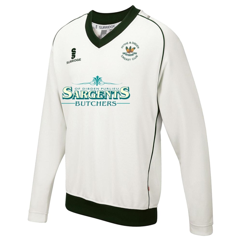 Hythe & Dibden CC - Long Sleeve Sweater Green Trim
