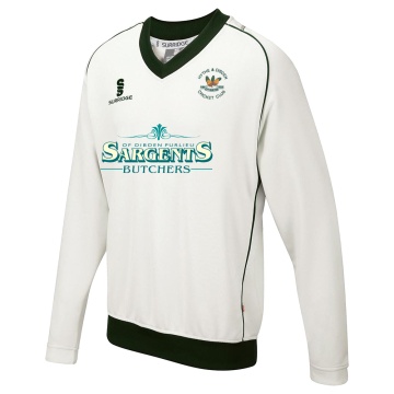 Hythe & Dibden CC - Long Sleeve Sweater Green Trim